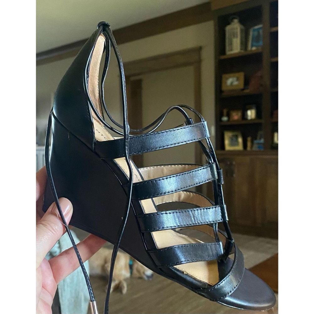 Antonio Melani Black Wedge Sandals - Picture 5 of 5